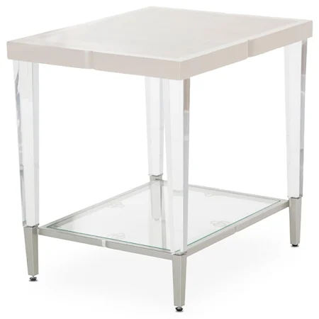 Contemporary End Table with Acrylic Legs